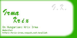 irma krix business card